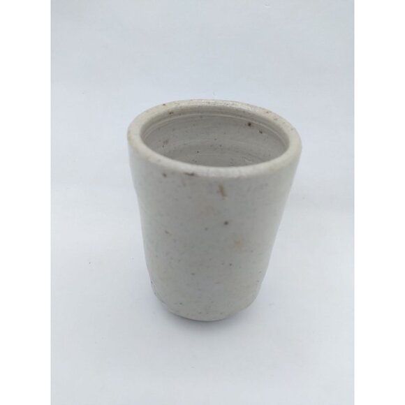 Handmade Ceramic Pottery Cup brutalist rough finish 3.5" Tall Signed by Artist - Picture 13 of 14